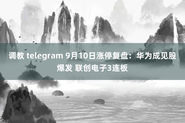 调教 telegram 9月10日涨停复盘：华为成见股爆发 联创电子3连板