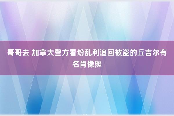 哥哥去 加拿大警方看纷乱利追回被盗的丘吉尔有名肖像照