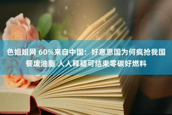 色姐姐网 60%来自中国：好意思国为何疯抢我国餐废油脂 人人释疑可结束零碳好燃料