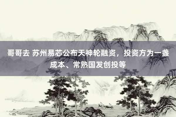 哥哥去 苏州易芯公布天神轮融资，投资方为一盏成本、常熟国发创投等