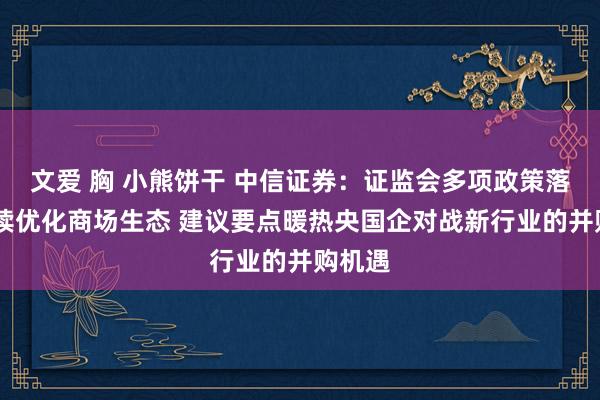 文爱 胸 小熊饼干 中信证券：证监会多项政策落地 执续优化商场生态 建议要点暖热央国企对战新行业的并购机遇