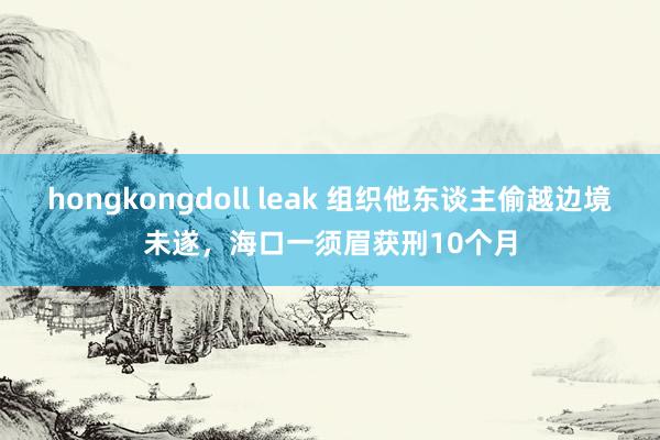 hongkongdoll leak 组织他东谈主偷越边境未遂，海口一须眉获刑10个月