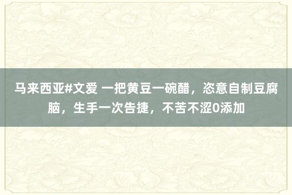 马来西亚#文爱 一把黄豆一碗醋，恣意自制豆腐脑，生手一次告捷，不苦不涩0添加