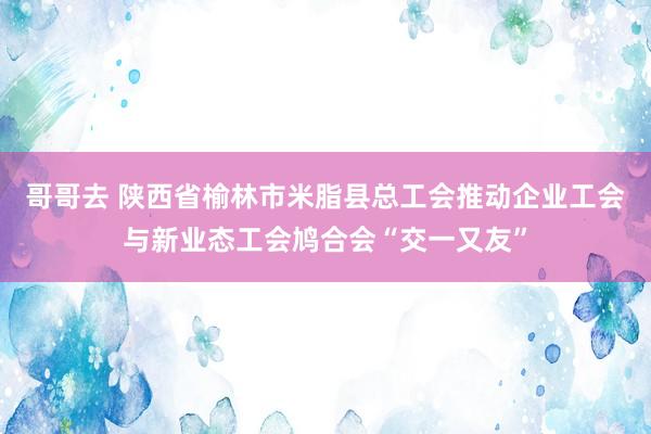 哥哥去 陕西省榆林市米脂县总工会推动企业工会与新业态工会鸠合会“交一又友”