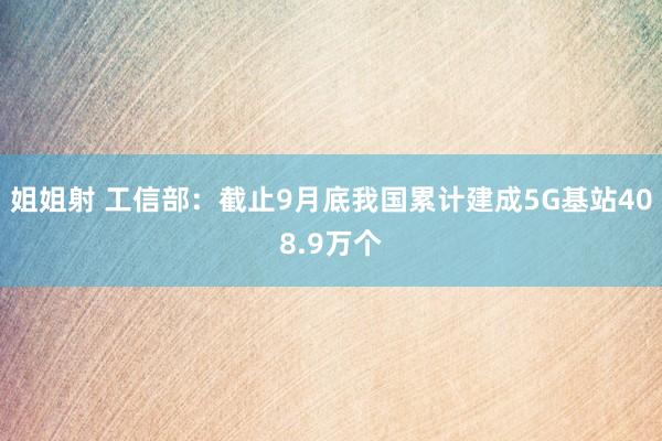 姐姐射 工信部：截止9月底我国累计建成5G基站408.9万个