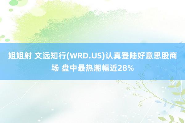 姐姐射 文远知行(WRD.US)认真登陆好意思股商场 盘中最热潮幅近28%