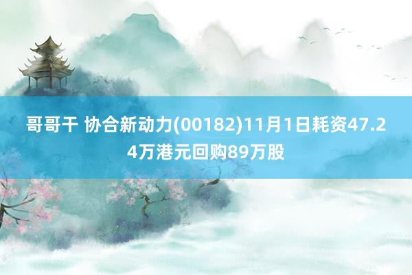 哥哥干 协合新动力(00182)11月1日耗资47.24万港元回购89万股