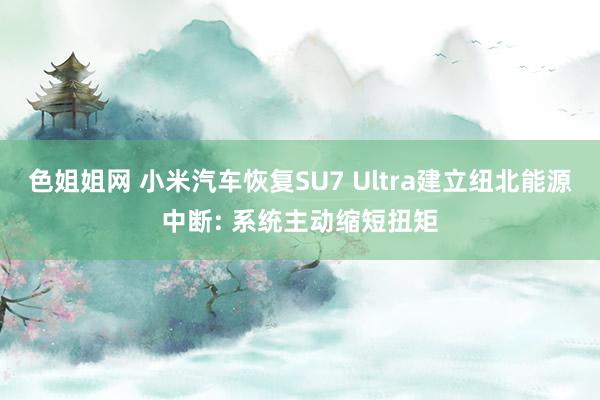 色姐姐网 小米汽车恢复SU7 Ultra建立纽北能源中断: 系统主动缩短扭矩