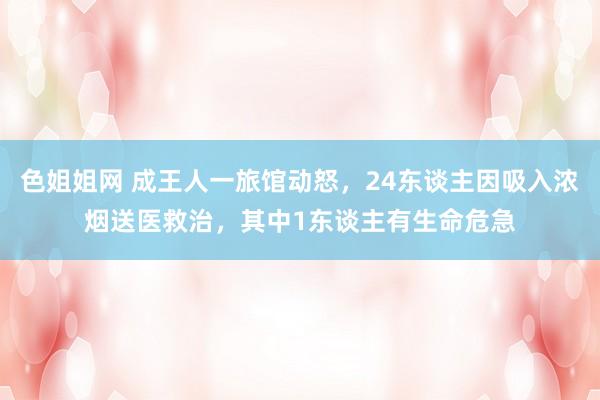 色姐姐网 成王人一旅馆动怒，24东谈主因吸入浓烟送医救治，其中1东谈主有生命危急