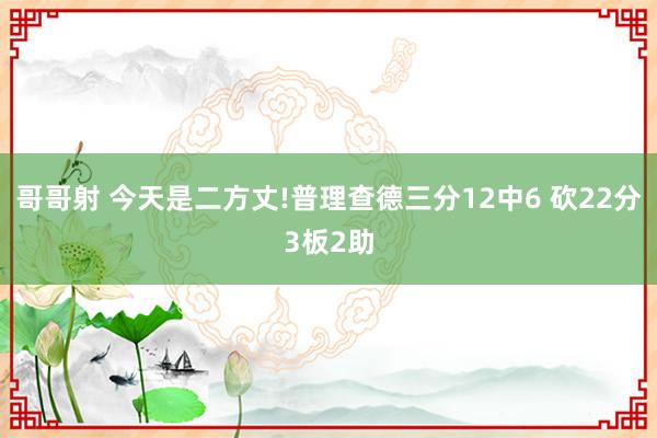 哥哥射 今天是二方丈!普理查德三分12中6 砍22分3板2助