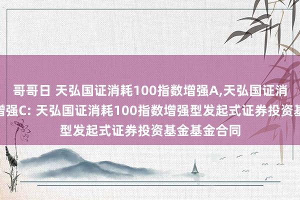 哥哥日 天弘国证消耗100指数增强A，天弘国证消耗100指数增强C: 天弘国证消耗100指数增强型发起式证券投资基金基金合同