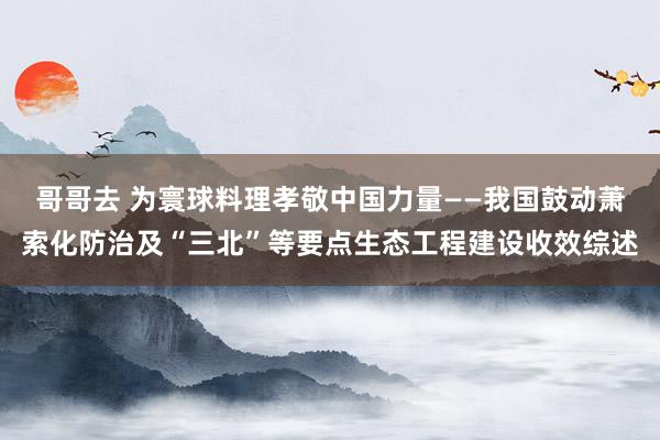 哥哥去 为寰球料理孝敬中国力量——我国鼓动萧索化防治及“三北”等要点生态工程建设收效综述