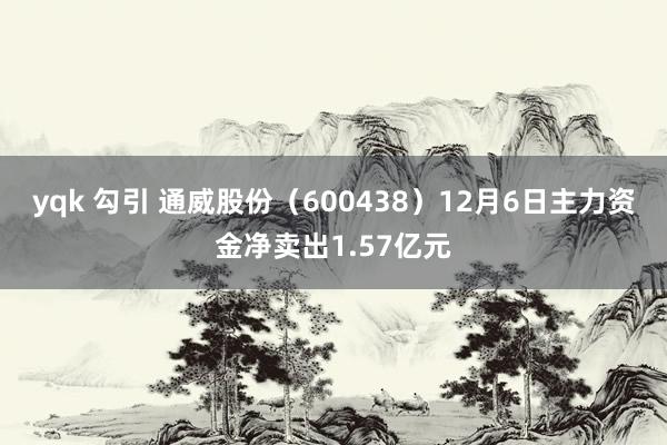 yqk 勾引 通威股份（600438）12月6日主力资金净卖出1.57亿元