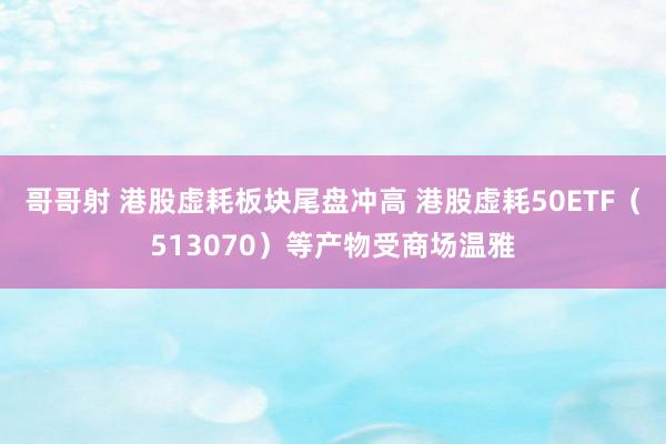 哥哥射 港股虚耗板块尾盘冲高 港股虚耗50ETF（513070）等产物受商场温雅