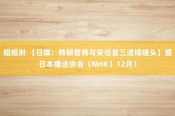 姐姐射 【日媒：特朗普将与安倍晋三遗孀碰头】据日本播送协会（NHK）12月1