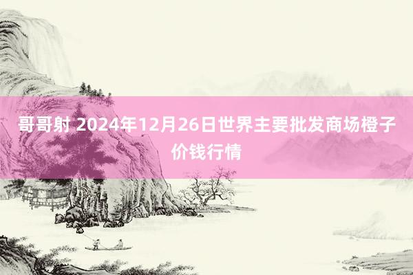 哥哥射 2024年12月26日世界主要批发商场橙子价钱行情