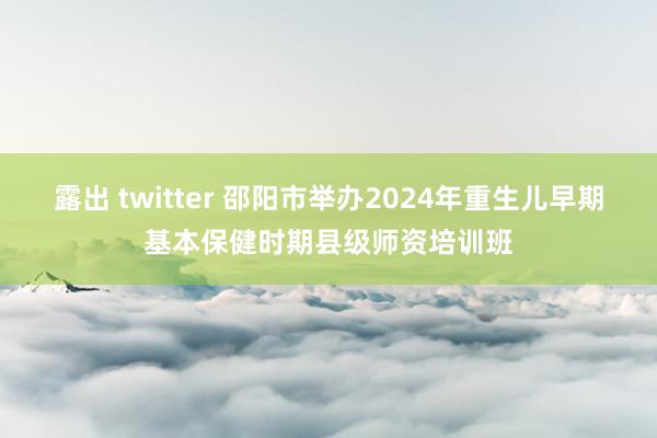 露出 twitter 邵阳市举办2024年重生儿早期基本保健时期县级师资培训班