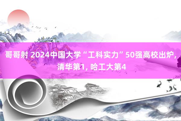 哥哥射 2024中国大学“工科实力”50强高校出炉， 清华第1， 哈工大第4