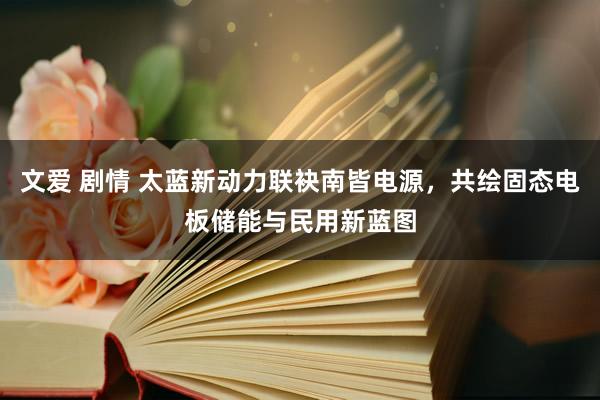 文爱 剧情 太蓝新动力联袂南皆电源，共绘固态电板储能与民用新蓝图