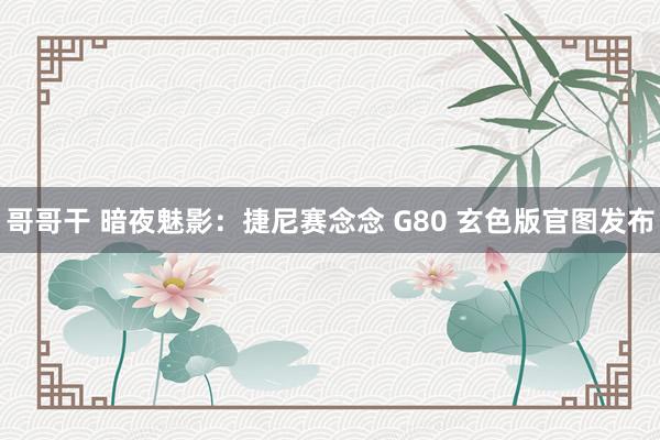 哥哥干 暗夜魅影：捷尼赛念念 G80 玄色版官图发布