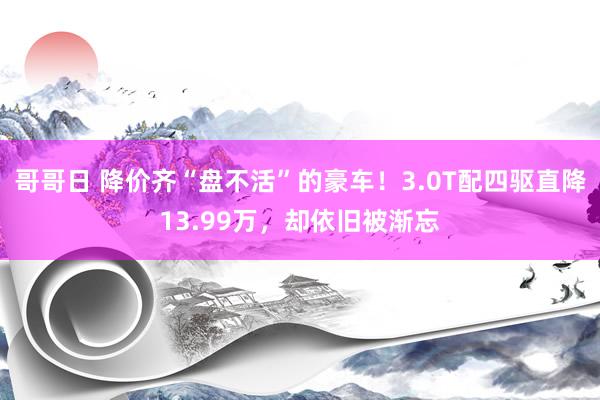 哥哥日 降价齐“盘不活”的豪车！3.0T配四驱直降13.99万，却依旧被渐忘